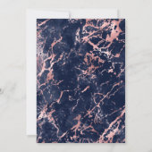 Elegante Marmorhochzeit der blauen Rose Einladung (Rückseite)