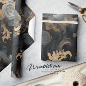 Elegante marmorierte Rose | Luxus Gold & Gray Slat Geschenkpapier