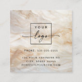 Elegante Marmorkarte für das Logo Terminkarte (Rückseite)