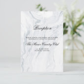 Elegante Marmorkarten für die Hochzeitsempfehlung Begleitkarte (Stehend Vorderseite)