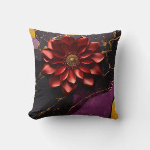 Elegante Marmorkissendesigns - Rot, Lila Kissen