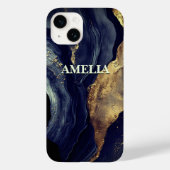 Elegante Marmorkunst Imitate Gold Glitzer Case-Mate iPhone Hülle (Rückseite)
