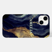 Elegante Marmorkunst Imitate Gold Glitzer Case-Mate iPhone Hülle (Rückseite (Horizontal))