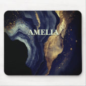 Elegante Marmorkunst Imitate Gold Glitzer Mousepad (Vorne)