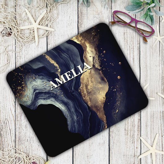 Elegante Marmorkunst Imitate Gold Glitzer Mousepad