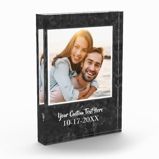 Elegante Marmorplatte Chic Moderne, benutzerdefini Fotoblock (Links)