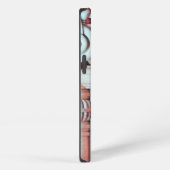 ELEGANTE MARMORSÄULE, ROSA ROTER EDELMETALL-MONOGR iPhone HÜLLE (Rechte Seite)