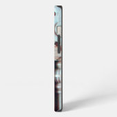 ELEGANTE MARMORSÄULE, ROSA ROTER EDELMETALL-MONOGR iPhone HÜLLE (Linke Seite)