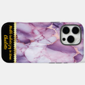 Elegante Marmorstruktur mit lila und goldenen Ader Case-Mate iPhone Hülle (Rückseite (Horizontal))