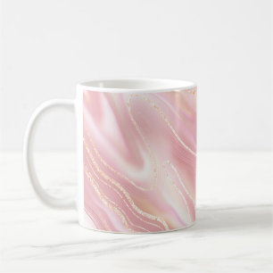 Elegante Marmorstruktur. Rose Gold Flüssigkeit glä Kaffeetasse