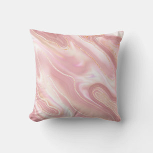Elegante Marmorstruktur. Rose Gold Flüssigkeit glä Kissen