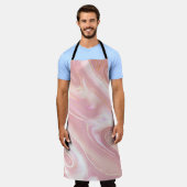 Elegante Marmorstruktur. Rose Gold Flüssigkeit glä Schürze (Getragen)