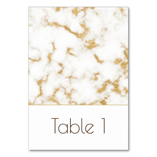 Elegante Marmorvene Hochzeitsstiftung Tischnummer (Vorderseite)