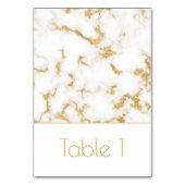 Elegante Marmorvene Hochzeitsstiftung Tischnummer (Rückseite)