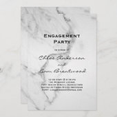 Elegante MarmorVerlobungs-Party Einladung (Vorne/Hinten)