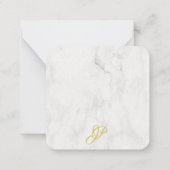 Elegante Marmorvorlage Gold Handgeschriebener Name Mitteilungskarte (Rückseite)