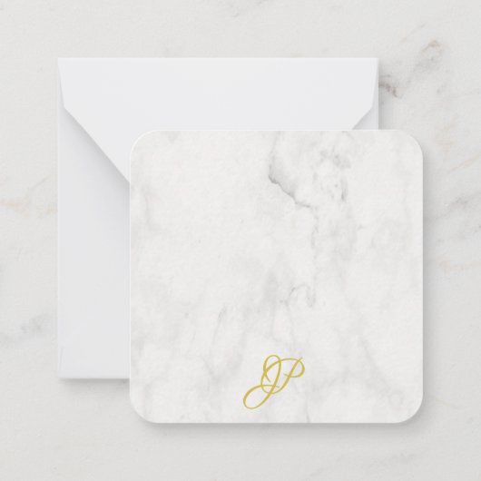 Elegante Marmorvorlage Gold Handgeschriebener Name Mitteilungskarte (Rückseite)