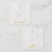Elegante Marmorvorlage Gold Handgeschriebener Name Mitteilungskarte (Vorne/Hinten)