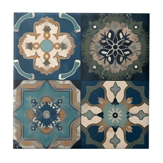 Elegante marokkanische Keramik Tile Fliese (Vorderseite)