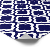 Elegante marokkanische Marine Trellis Quatrefoil C Poster (Ecke)