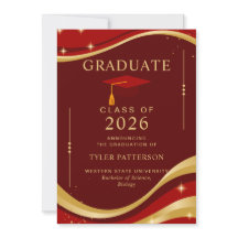 Elegante Maroon and Gold College Graduation Party