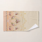 Elegante Maroon Blume und Goldene Filigree Badhandtuch Set (Handtuch)