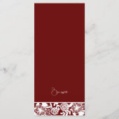 Elegante Maroon-Burgundy Wedding Dinner Menu Card Menükarte (Rückseite)