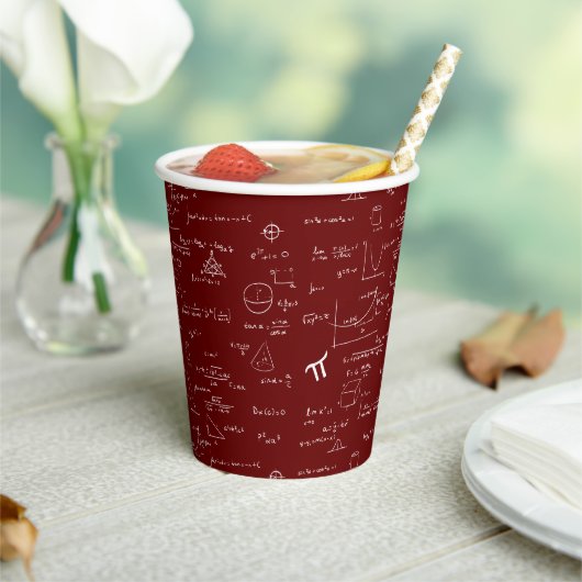 Elegante Maroon-Mathe-Party Pappbecher (In Situ)