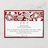 Elegante Maroon Monogram Details Enclosure Card Begleitkarte (Vorderseite)