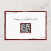 Elegante Maroon Monogram Details Enclosure Card Begleitkarte (Rückseite)