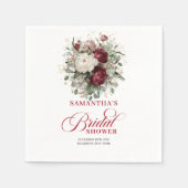 Elegante Marsala Florale Brautschauer Servietten (Vorderseite)