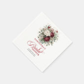 Elegante Marsala Florale Brautschauer Servietten (Ecke)