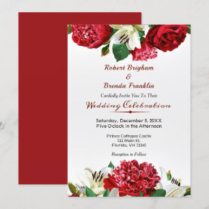 Elegante Marsala Rose Einladung zur Hochzeit