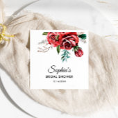 Elegante Marsala Rote Rose Rustikales Brautparty Serviette