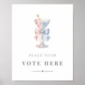 Elegante Martini Geschlechter-Enthüllung Geben Sie Poster (Vorne)