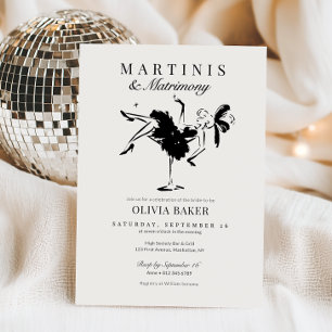 Elegante Martinis & Matrimony Brautparty Einladung