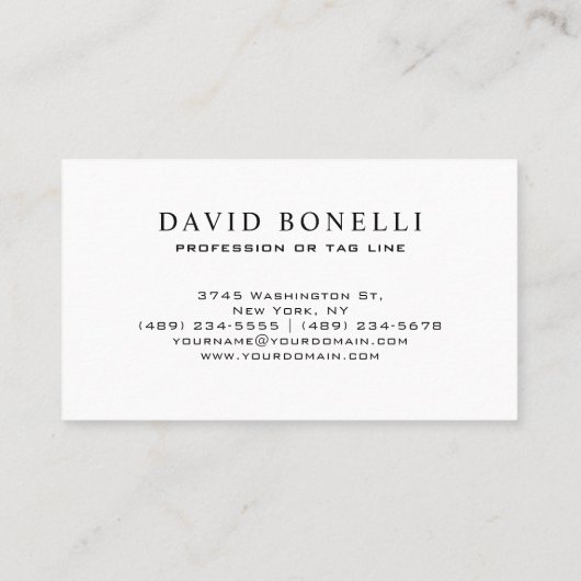 Elegante Masculine Blauer Leder Beruflich aussehen Visitenkarte (Rückseite)