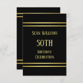 Elegante Masculine Einladung (Vorne/Hinten)