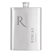 Elegante Masculine Monogram Trauzeuge Gift Flask Flachmann (Vorderseite)