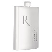 Elegante Masculine Monogram Trauzeuge Gift Flask Flachmann (Rechts)