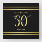 Elegante Masculine Quadratische Wanduhr (Vorderseite)