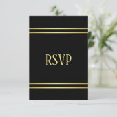 Elegante Masculine RSVP Karte (Stehend Vorderseite)