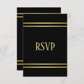 Elegante Masculine RSVP Karte (Vorne/Hinten)