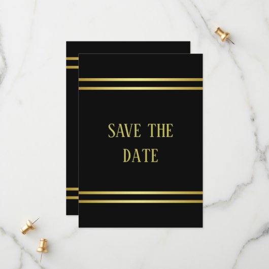 Elegante Masculine Save The Date (Vorderseite/Rückseite Beispiel)