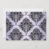 Elegante Maske Heels Masquerade Sweet 16 Lavendel Einladung (Rückseite)