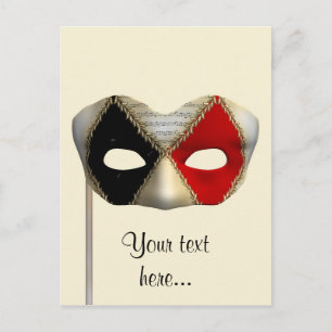 Elegante Maskenball-Maske Karneval Party Kunst Postkarte