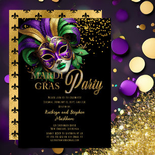Elegante Maskenball-Maske Mardi-Gras-Party Einladung