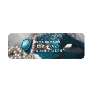 Elegante Maskenball-Maske und Perlen-Party-Einladu