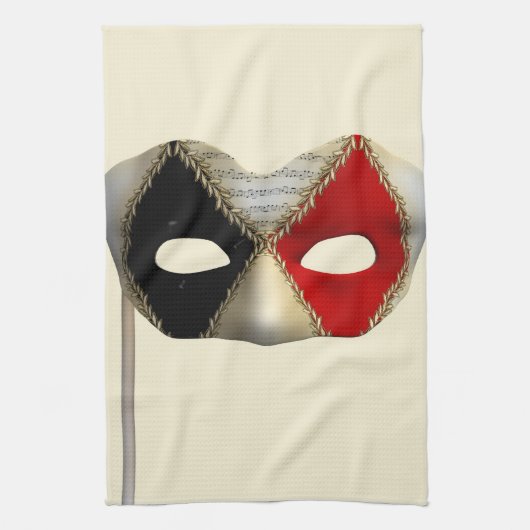 Elegante Maskenbild Kunst für Maskenball Karnevalp Küchentuch (Vertikal)