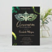 Elegante Masque, Chic Masquerade Quinceañera Einladung (Stehend Vorderseite)